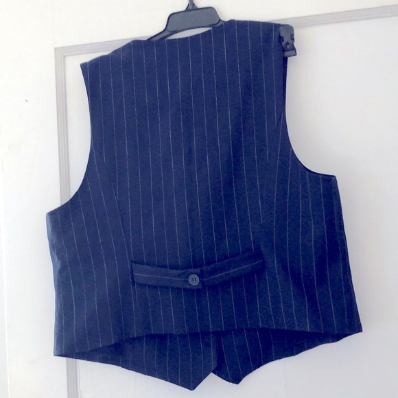 NWOT - Maison D’Amelie Paris (L) Dressy Striped Suit vest button down - Picture 10 of 11